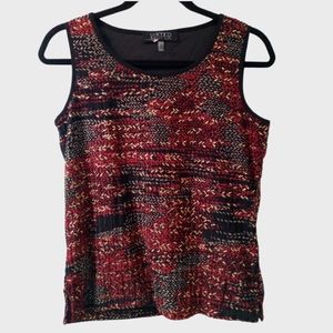 Kasper Women's Sleeveless Top/ Shirt Black/ Red/ Gold Color PS Size